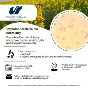 Read more about the article Szkolenie dla pszczelarzy na Uniwersytecie Śląskim